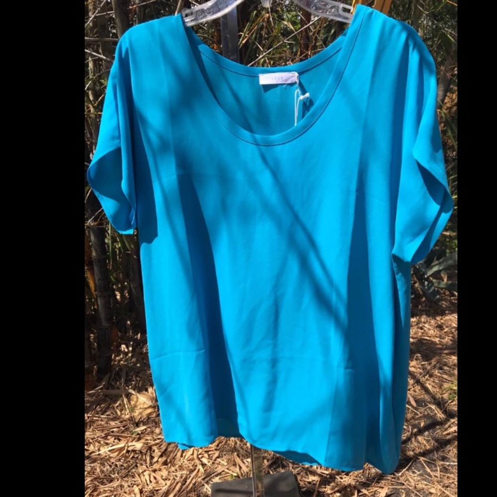 Silky Aqua Lush blouse